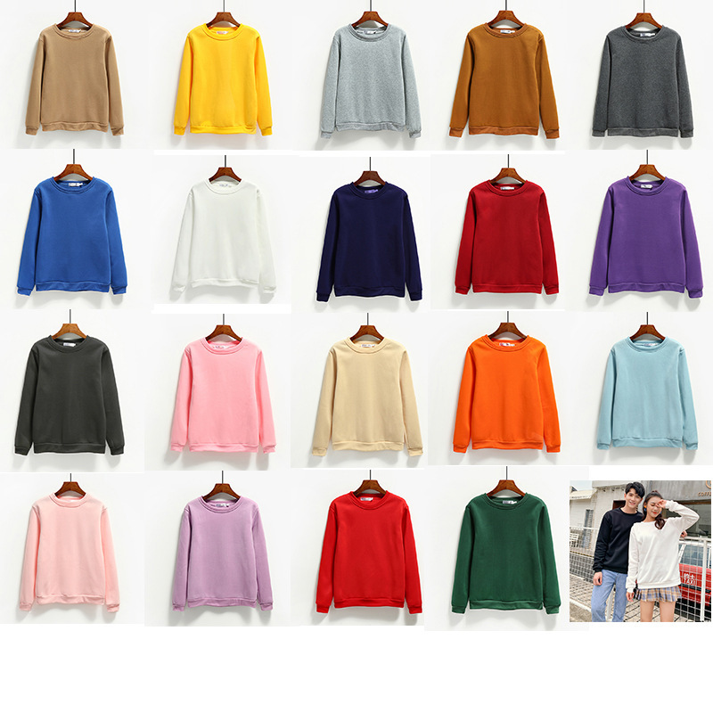Light board autumn and winter fleece-lined men's clothing South Korea coat round neck loose blank student top team uniform solid color sweater Light board autumn and winter fleece-lined men's clothing South Korea coat round neck loose blank student top team uniform solid color sweater