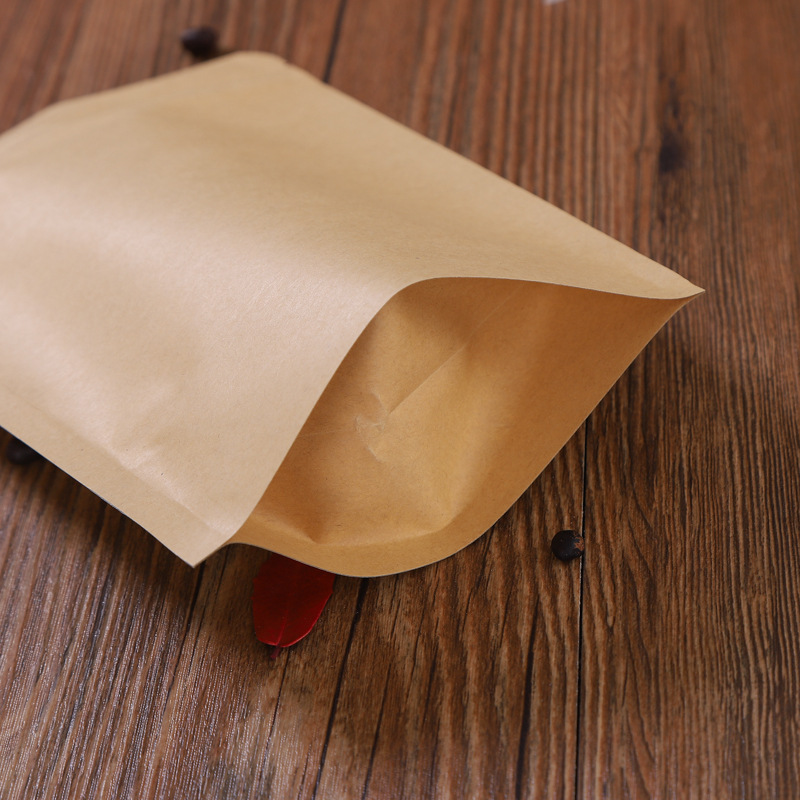 Bolsas de papel kraft, bolsas autoadhesivas con revestimiento de aluminio, bolsas para envasar alimentos, bolsas de papel para té, bocadillos y frutos secos, bolsas de embalaje en stock.