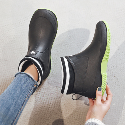 [Dropshipping] Fashionable Couple Rain Boots Women's Non-Slip Waterproof Kitchen Rubber Shoes Men's Outdoor Fishing Car Wash Shoes