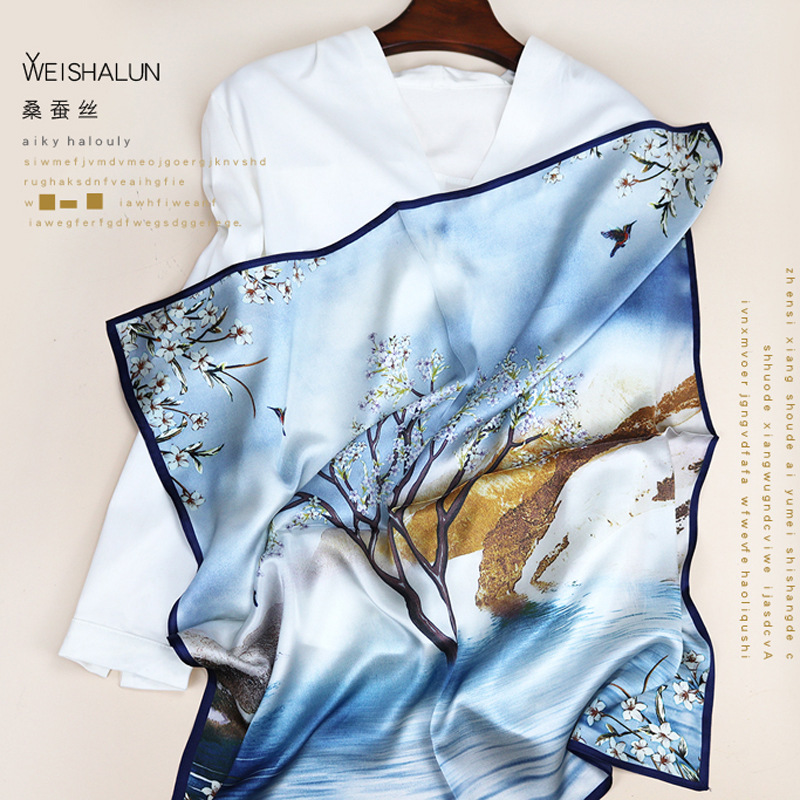 Silk universal summer scarf