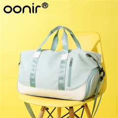 Sports and Fitness Bag for Women, Yoga Bag with Dry Wet Separation, Colorful Contrast, Single Shoulder Bag, Short Trip Hand Carry Travel Bag with Custom Logo