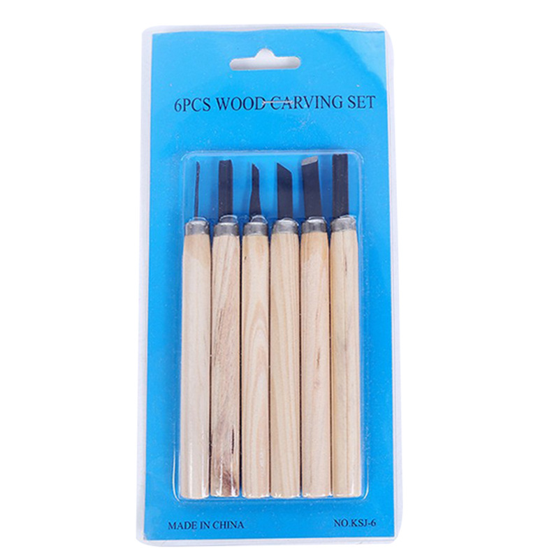 Cuchillo de talla de madera de 12 piezas de arte de talla de madera de estudiantes cuchillo de talla de madera conjunto de mango de madera al por mayor