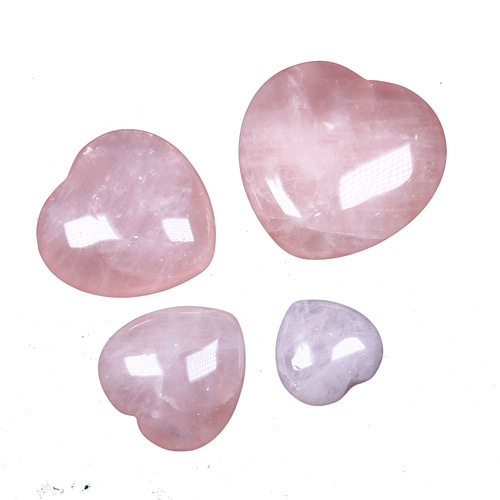 Natural pink crystal love playing pink crystal raw stone polished heart-shaped bare stone pendant accessories crystal stone mine mark ornaments