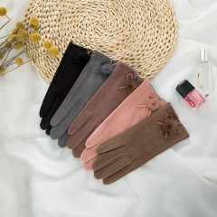 Women's warm gloves for cycling autumn and winter outdoor cute plush plush German velvet touch screen winter gloves wholesale