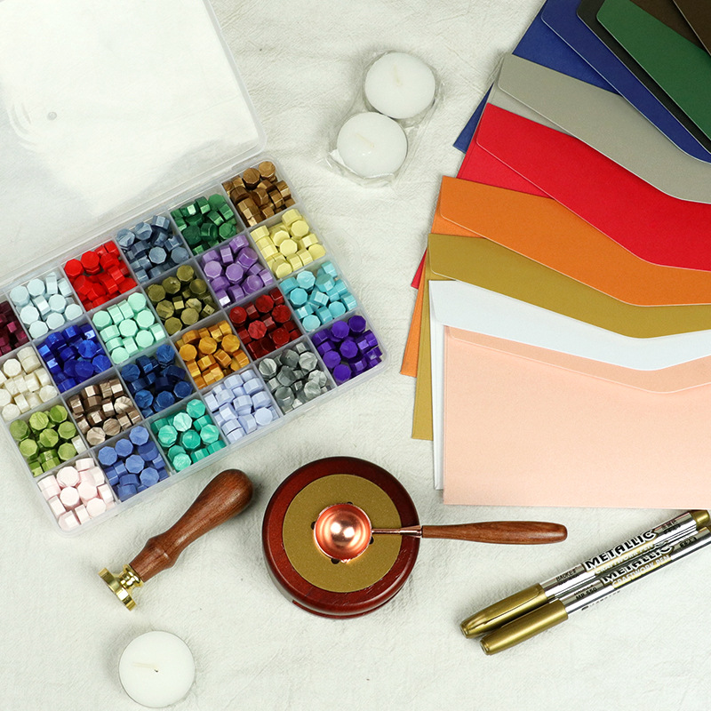 Color europeo fuego pintura cera grano traje 24 color fuego pintura sello cera grano mezclado color fuego pintura vela horno de fusión y otra fábrica al por mayor