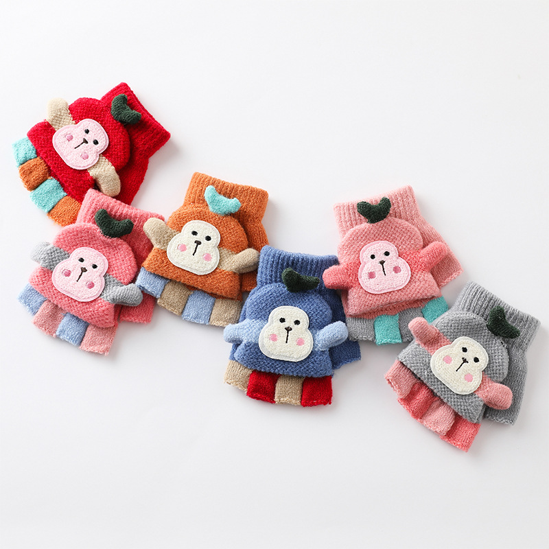 Children's winter cute keep warm knitted gloves for men and women…