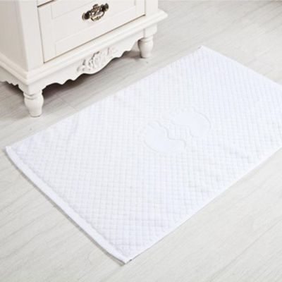 厂家直销32线纯棉提花小脚丫地巾星级酒店宾馆专用350克吸水防滑|ru