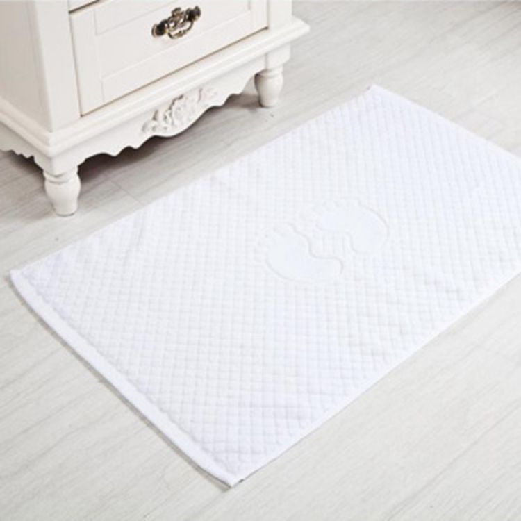 厂家直销32线纯棉提花小脚丫地巾星级酒店宾馆专用350克吸水防滑|ru