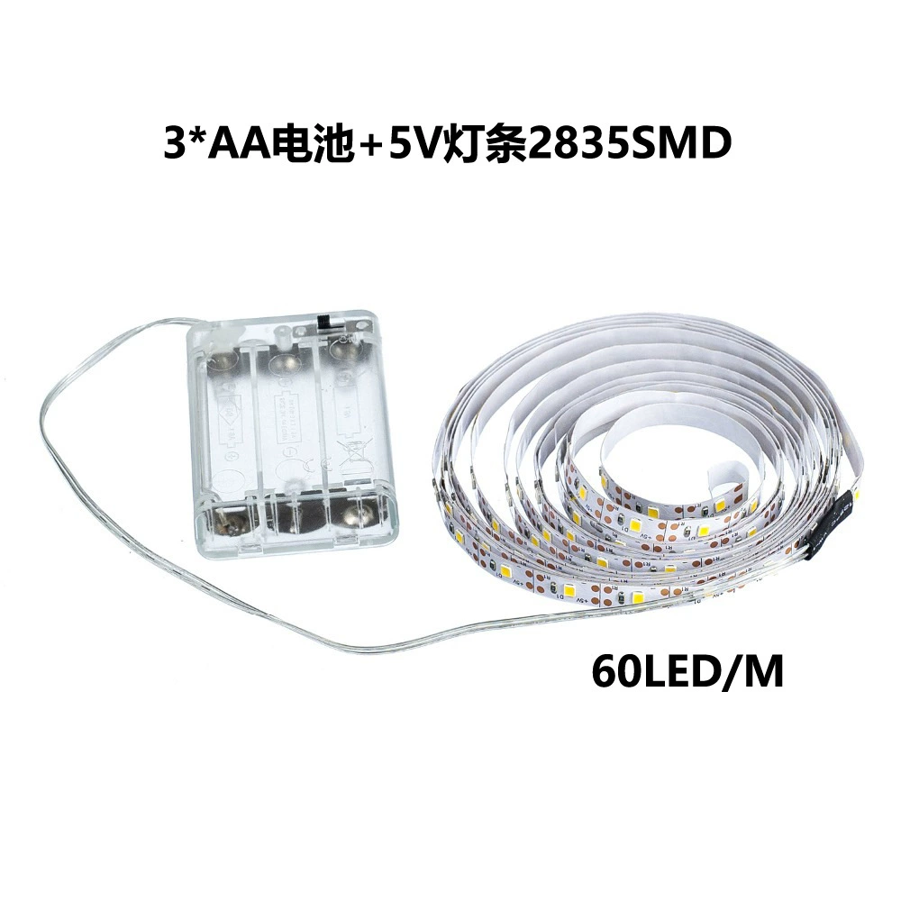 Батарейный отсек + светодиодная лента 2835SMD DC5V ТВ фоновый свет ночник декоративный световой шнур Amazon горячая распродажа