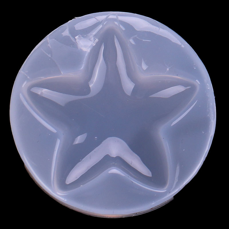 Espejo DIY cristal epoxi joyas con agujero estrella de cinco puntas con agujero amor teléfono caso parche decorativo molde de silicona
