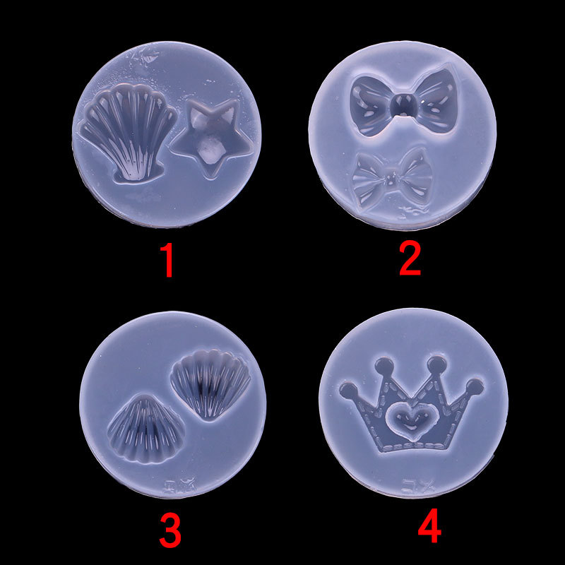 Tamaño espejo arco Shell corona estrella de mar epoxi pegamento UV molde de silicona joyería hecha a mano caja del teléfono Decoración
