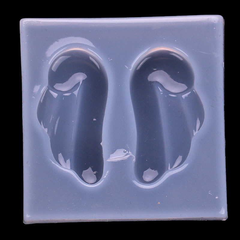 Espejo de cristal epoxi alas con agujeros nota espárragos molde DIY Deer joyería pendientes hechos a mano material Accesorios