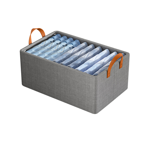 Clothes and pants storage box home wardrobe clothing layered classification artifact drawer-type folding storage basket organizer box