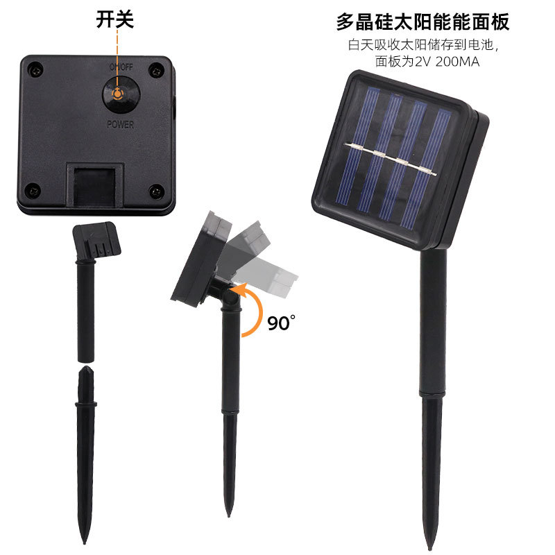 Lluvia de meteoritos luz intermitente luz LED hueca proyecto cascada luz de cadena kit de iluminación exterior luz solar de decoración navideña