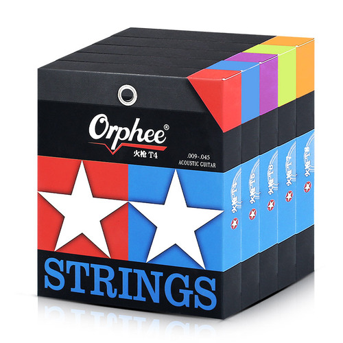Orphee string gun T series double-coated, rust-proof phosphor bronze folk guitar strings set of 6
