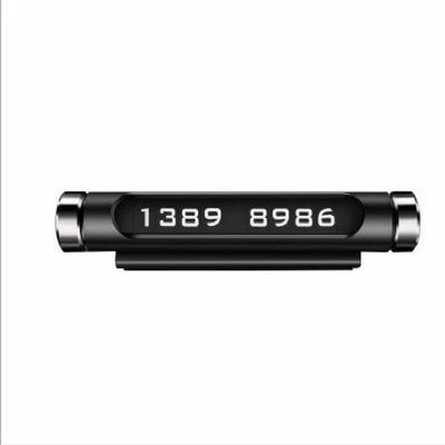 Temporary Parking Phone Number Plate Car Creative Rotatable Hidden Car Moving Card Luminous Car Moving Parking Card Reflective (Nömrəli dayanma kartı) - black