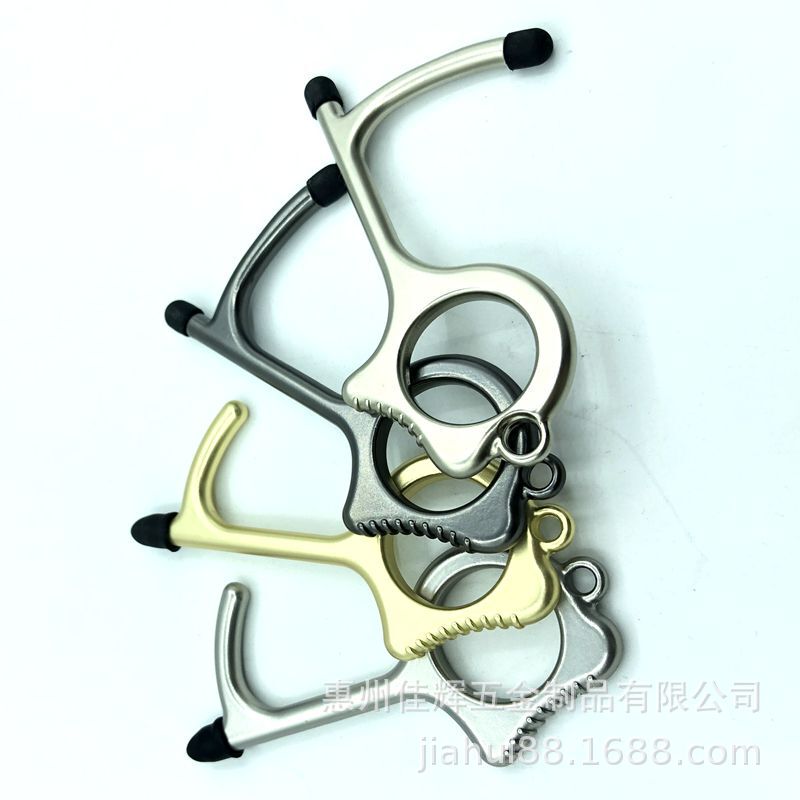 Factory Direct isolation protective bottle opener keychain door opener keychain anti-contact control keychain touch screen