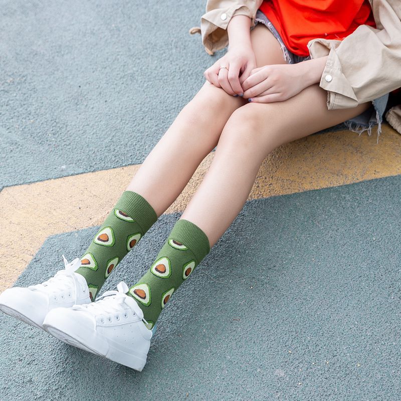 20 new women's socks in the tube personality autumn and winter versatile avocado pattern love Flamingo tide socks 20 new women's socks in the tube personality autumn and winter versatile avocado pattern love Flamingo tide socks