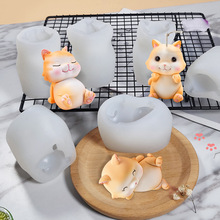 三信 猫咪硅胶模具DIY动物香熏蜡烛磨具可爱萌宠手工皂硅胶模具