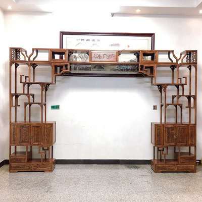 solid wood On Portal Shelf To fake something antique Treasure House Chinese style furniture Display rack Elm Shelf woodiness Moon Gate