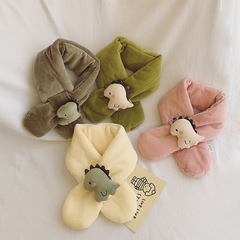 Korea's new pure cotton children's scarf autumn and winter cartoon cute solid color baby scarf warm neck sleeve for boys and girls