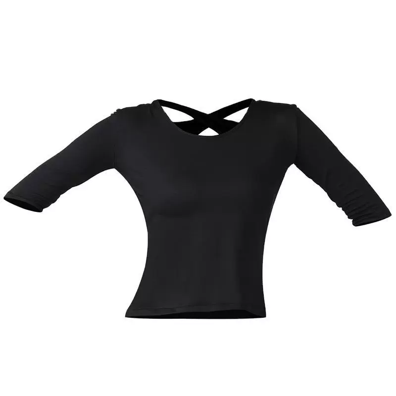 Латинский танец Танцевальная топ Modern Dance Training Power для женщин взрослых, сshort sleeve модели