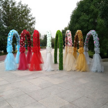 全花绢花花门婚庆拱门开业庆典活动拱门婚礼幸福门花架花环道具