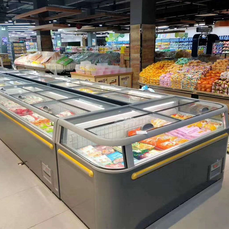 供应超市冷柜 大型岛柜低温柜-18℃冷冻柜 风冷卧式冷柜