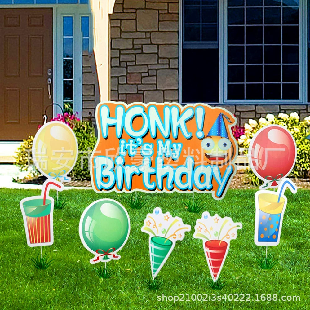 2021 Новый Amazon трансграничный с днем рождения логотип двора полая доска непромокаемая карта пластиковая садовая карта