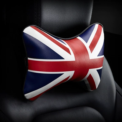 Factory wholesale car headrest memory Headrest - leather-red-and-blue-rice-flag-memory-cotton-neck-pillow-1