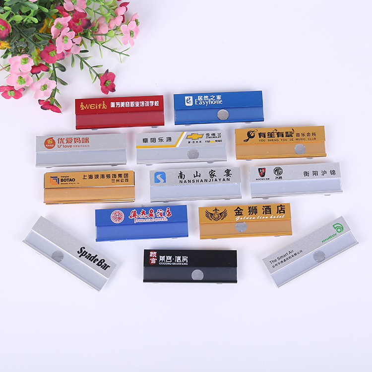 Factory aluminum alloy badge printing logo employee work card commemorative gift student badge wholesale