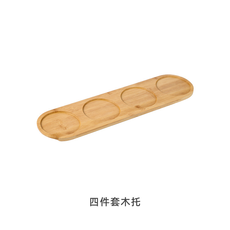 Solo tablero de bambú-tablero de bambú de cuatro piezas redondo