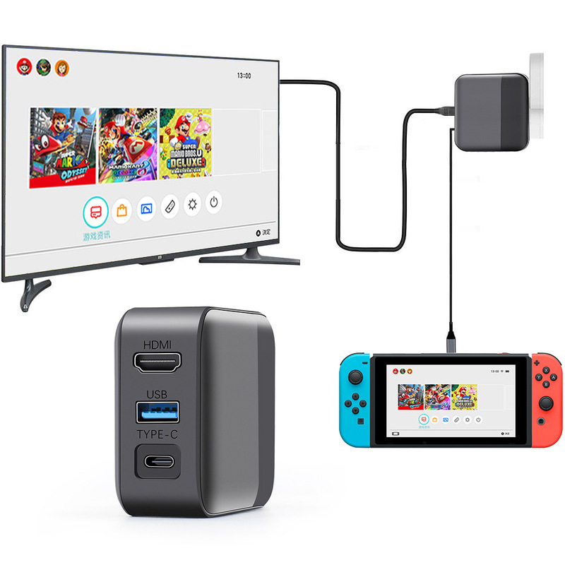 Switch HDMI Projection Charging Dock Compatible with Nintendo Switch, Supports 4K60Hz Fast Charging Tv Dock