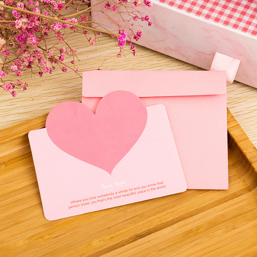 Cross-border Korean creative general love heart greeting cards Christmas Valentine's Day small cards birthday Qixi blessings message cards