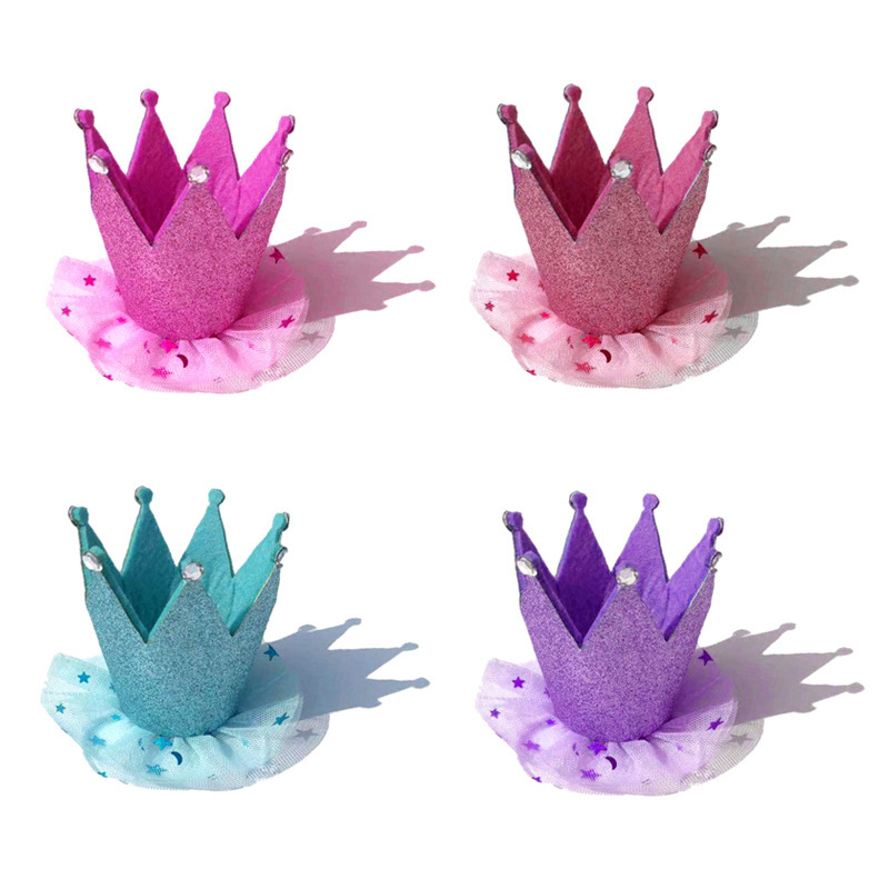 Cross-Border Dog Birthday Hat Glitter Hat Birthday Party Crown Holiday Performance Photo Props for Decoration