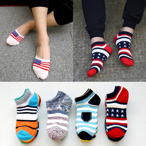 Stall socks for men and women, short casual sports student boat socks, breathable and sweat-absorbent, wear-resistant men's boat socks