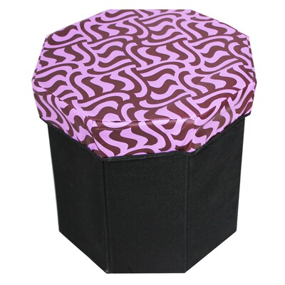 厂家供应无纺布八角折叠换鞋置物凳多功能皮革储物凳圆形PU收纳凳|ms