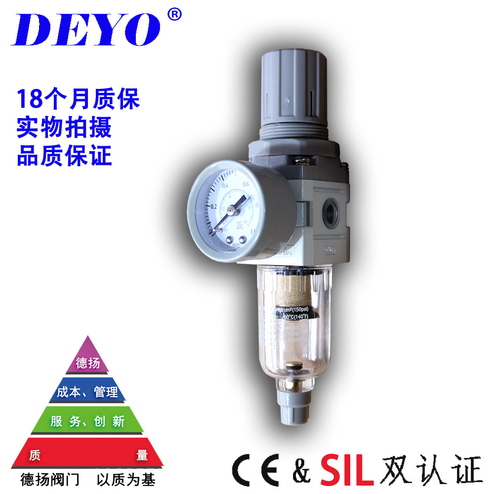 AW2000-02气源处理件,过滤减压调压阀,油水分离器,自动排水