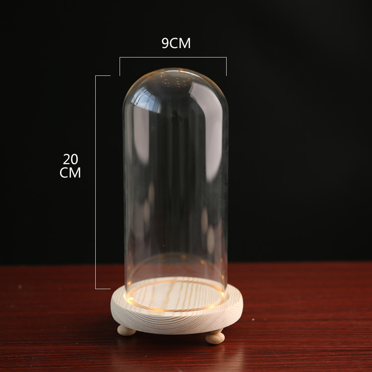 Fábrica de luz LED flor eterna cubierta de vidrio TikTok modelo de mano muñeca de cerámica suave cubierta de polvo base con luz