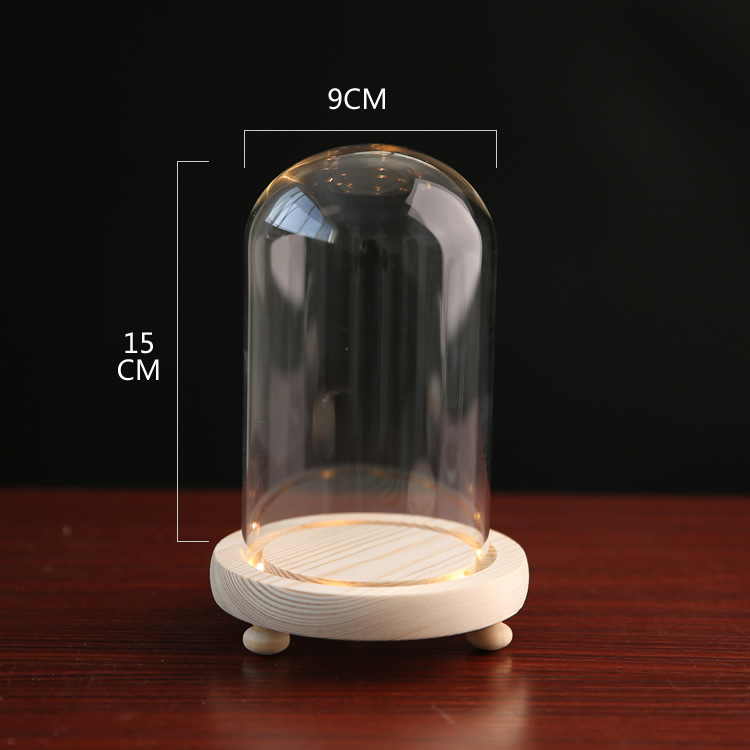 Fábrica de luz LED flor eterna cubierta de vidrio TikTok modelo de mano muñeca de cerámica suave cubierta de polvo base con luz