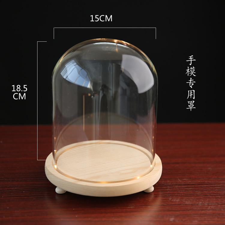 Fábrica de luz LED flor eterna cubierta de vidrio TikTok modelo de mano muñeca de cerámica suave cubierta de polvo base con luz