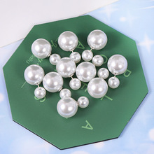 时间耳环女 双面大小珍珠耳钉 前后个性潮款耳饰韩国气质耳坠