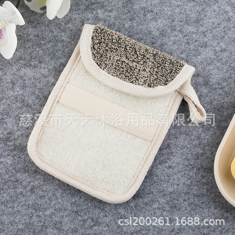 Bolsa de jabón de lino negro transfronterizo espuma neta bolsa de almacenamiento de jabón hecho a mano limpieza descontaminación bolsa de jabón cepillo de baño 11X14CM