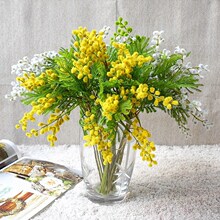 北欧ins手札6枝植毛情人果金合欢 仿真花假花花卉 家居装饰摆件
