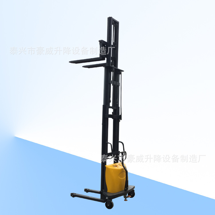 泰兴叉车电动升降叉车 半自动堆高机 电动高起升装卸搬货车