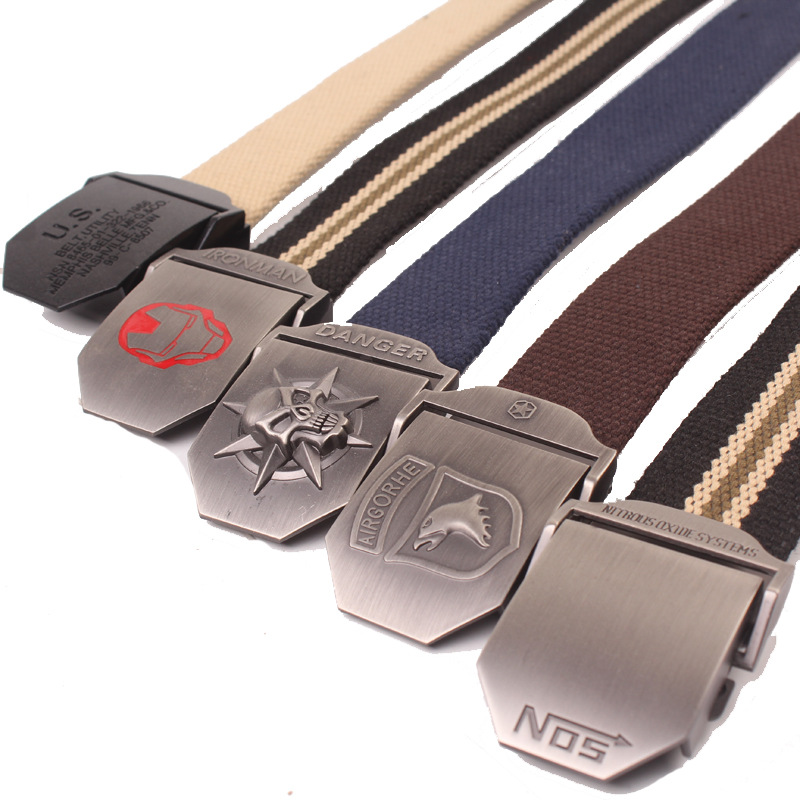 Cinturón de procesamiento de inventario oferta especial cinturón de punto cinturón de procesamiento de hebilla de cinturón de los hombres cinturón al aire libre