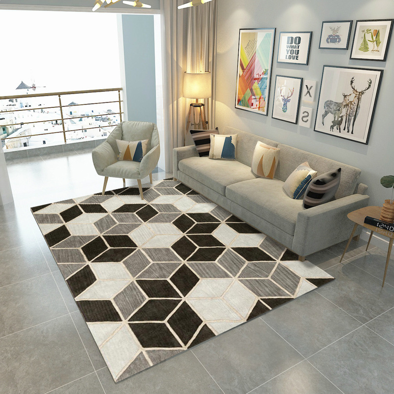 Alfombra nórdica, tapete para la sala de estar, alfombra de fácil cuidado para el hogar, tapete para sofá y mesita de noche, alfombra grande para dormitorio que cubre toda la superficie.