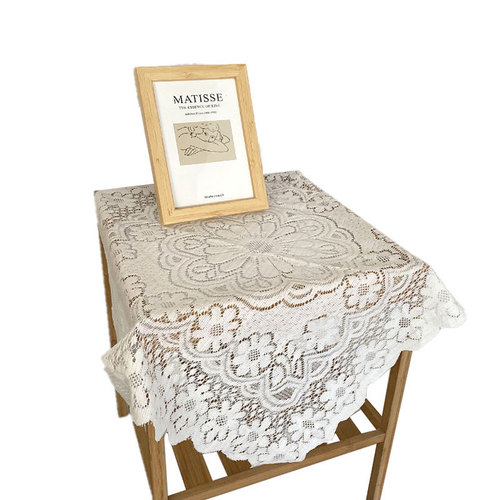 ins crocheted tablecloth bedside cover retro literary home soft decoration coffee table placemat table mat Korean blogger chic