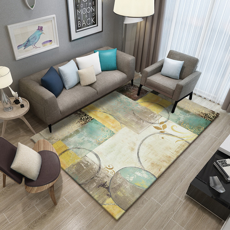 Alfombra nórdica, tapete para la sala de estar, alfombra de fácil cuidado para el hogar, tapete para sofá y mesita de noche, alfombra grande para dormitorio que cubre toda la superficie.