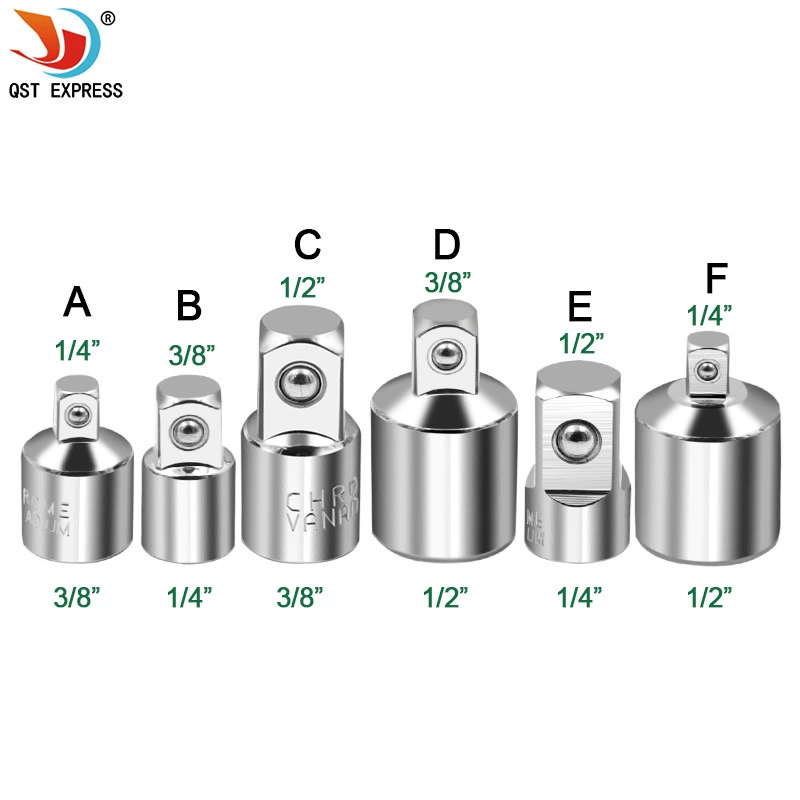 Переходник для торцевых ключей с храповым механизмом Адаптер для ключей от 1/2 большого размера до 3/8 среднего размера до 1/4, маленькая муха CR-V, хромованадиевая сталь